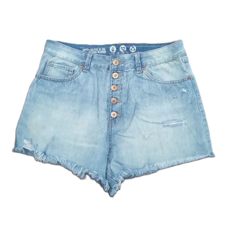 Rewash 11 / 30 Women&#39;s Button Fly Light Wash High Rise Stretch Jean Shorts