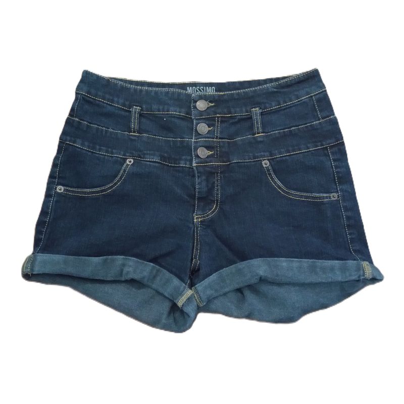 Mossimo Sz 10 Women&#39;s High Rise Dark Wash Shortie Stretch Jean Shorts