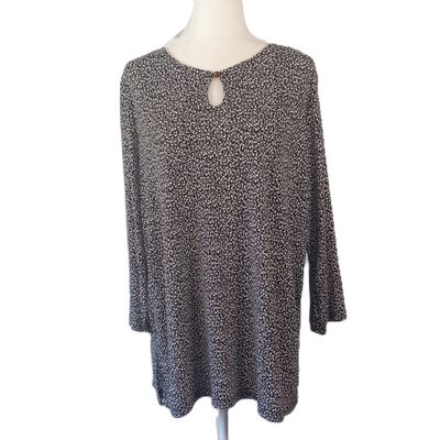 Sag Harbor XL Women&#39;s Black &amp; White 3/4 Sleeve Stretchy Blouse