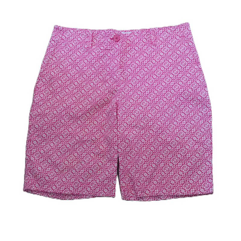 Talbots 8P 8 Petite Pink &amp; White Cotton Chino Midi Mid Rise Shorts
