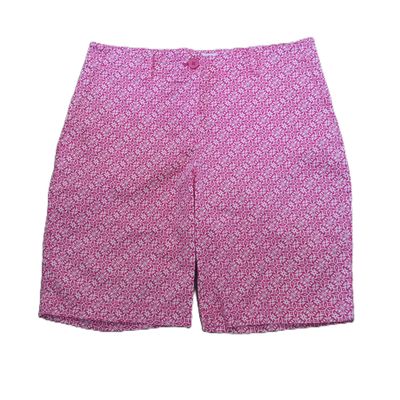 Talbots 8P 8 Petite Pink &amp; White Cotton Chino Midi Mid Rise Shorts