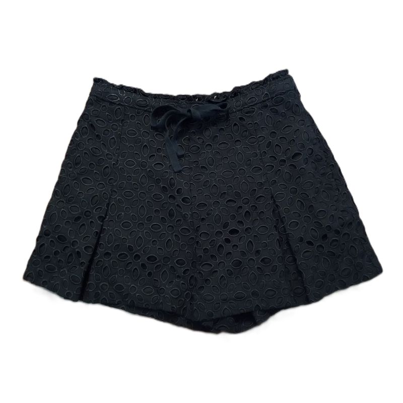 J. Crew Sz 6 Women&#39;s Black Embroidered Eyelet Lined Tie-Waist Shorts