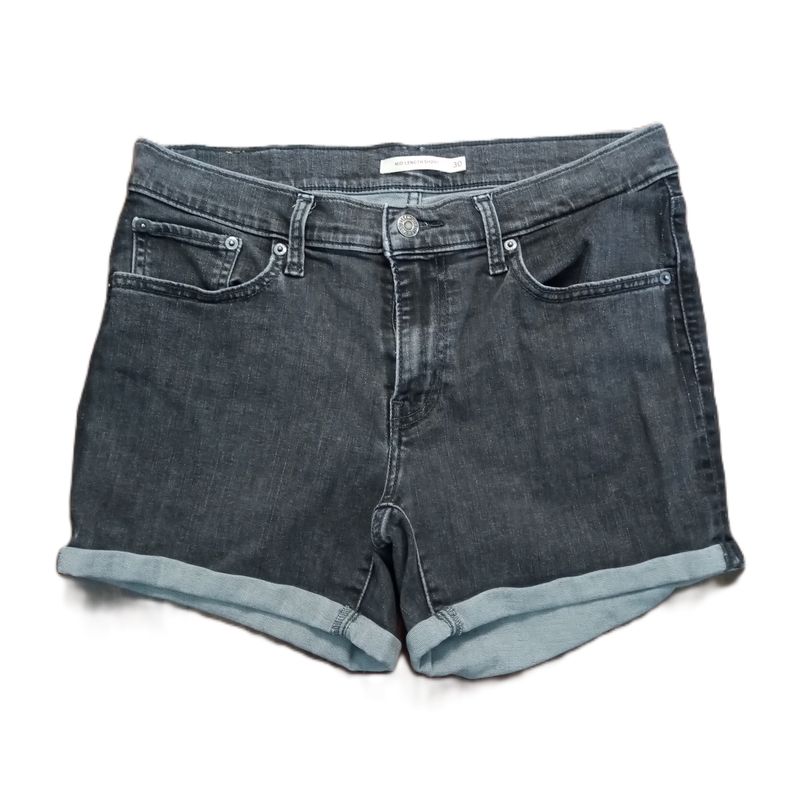 Levi&#39;s 10 / 30 Women&#39;s Light Black Mid Rise Midi Stretch Jean Shorts
