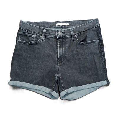 Levi&#39;s 10 / 30 Women&#39;s Light Black Mid Rise Midi Stretch Jean Shorts