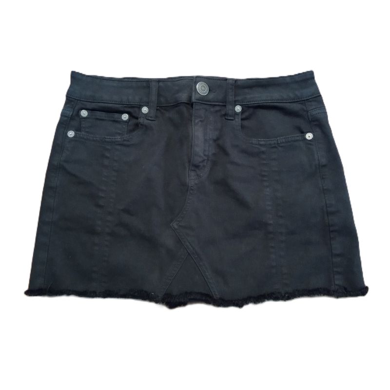 American Eagle Sz 4 Women&#39;s Black Stretch Mini Denim jean Skirt