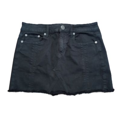 American Eagle Sz 4 Women&#39;s Black Stretch Mini Denim jean Skirt