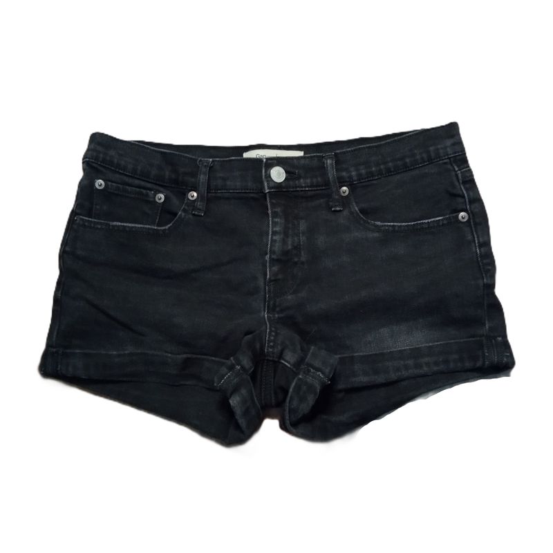 Gap 6 / 28 Women&#39;s Black Factory Faded Mid Rise Shortie Stretch Jean Shorts