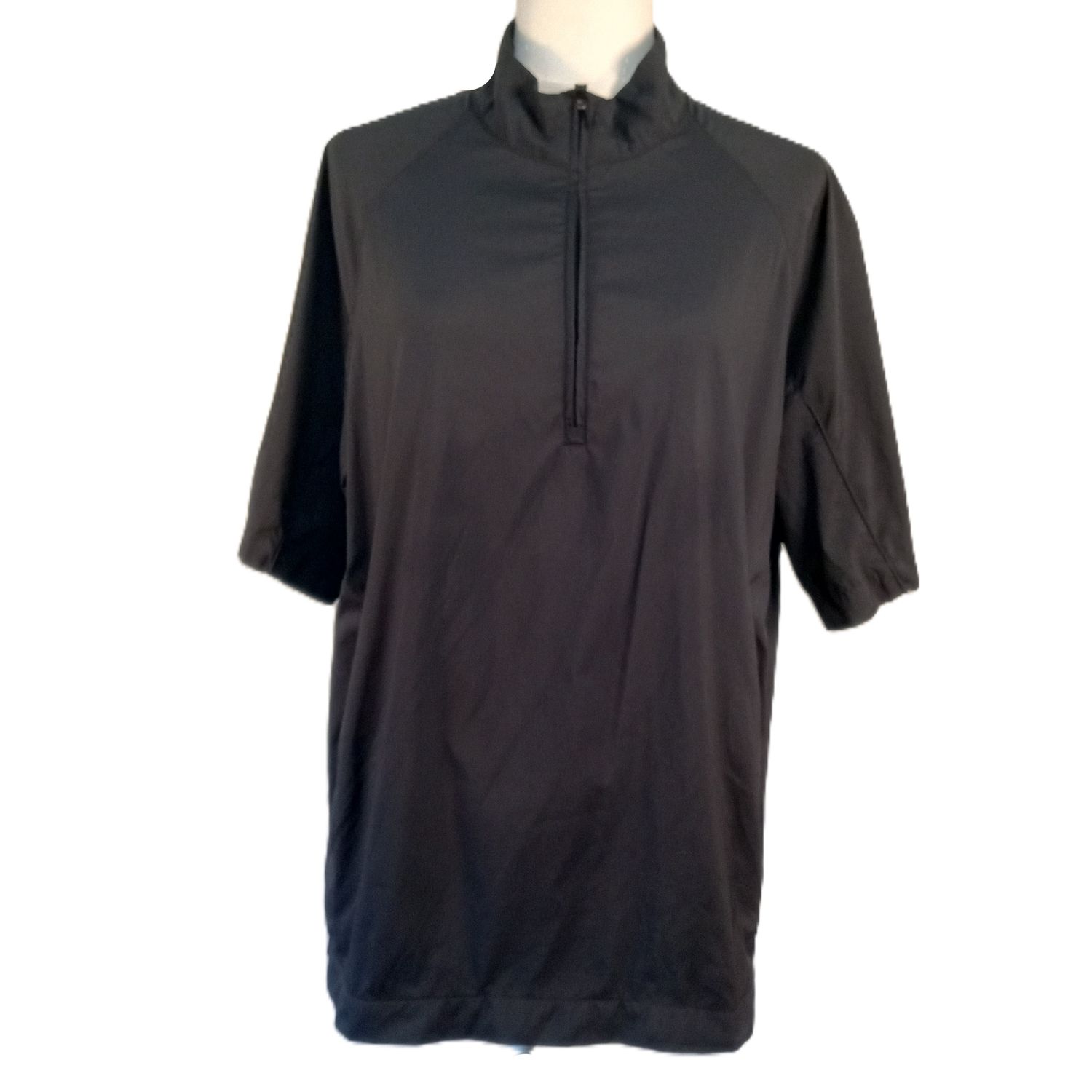 Adidas Medium Women&#39;s Black ClimaProof Golf Windbreaker Short Sleeve Shirt