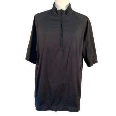 Adidas Medium Women&#39;s Black ClimaProof Golf Windbreaker Short Sleeve Shirt
