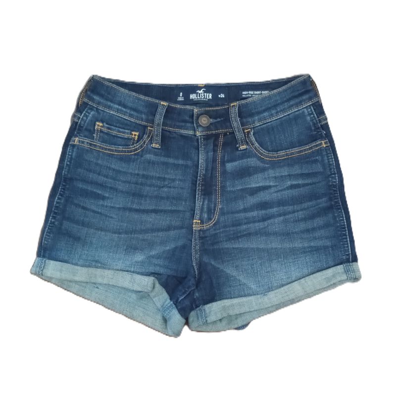 Hollister Sz 0 Women&#39;s Jrs High Rise Shortie Solid Stretch Denim Jean Shorts