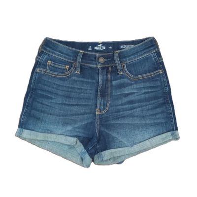 Hollister Sz 0 Women&#39;s Jrs High Rise Shortie Solid Stretch Denim Jean Shorts
