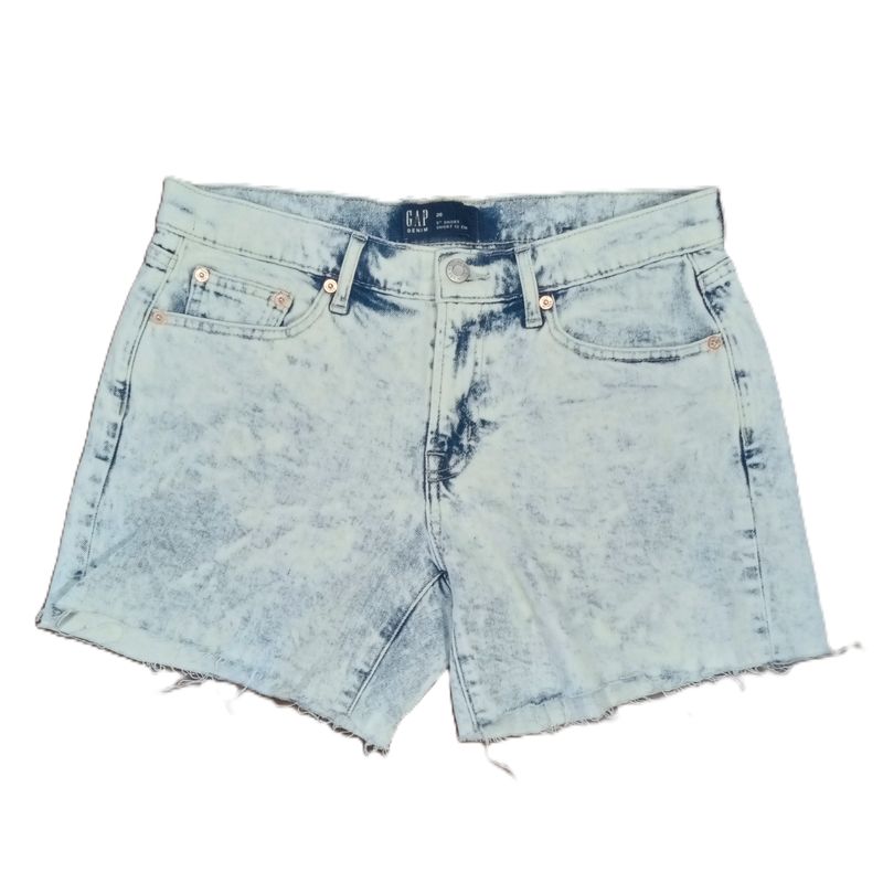 GAP 6 / 26 Women&#39;s Acid Light Wash High Rise Midi Denim Jean Shorts