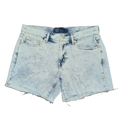GAP 6 / 26 Women&#39;s Acid Light Wash High Rise Midi Denim Jean Shorts