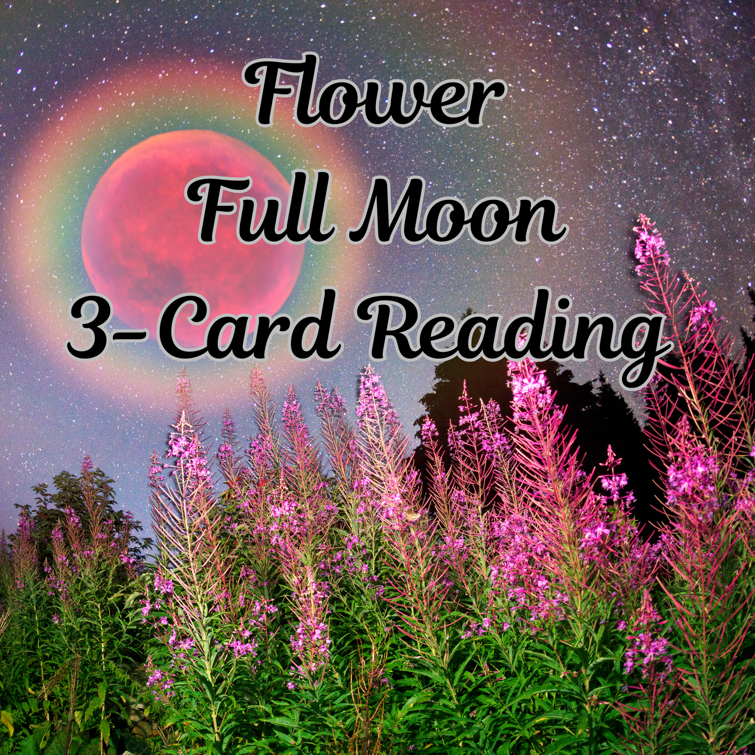 Flower Full Moon 3-Card Reading - Message Delivered Online