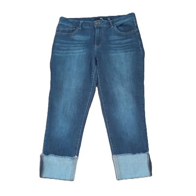 1822 Sz 14 Women&#39;s Taylor Mid Rise Cuffed Cropped Capri Stretch Jeans