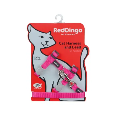 Red Dingo Cat Harness - Hot Pink