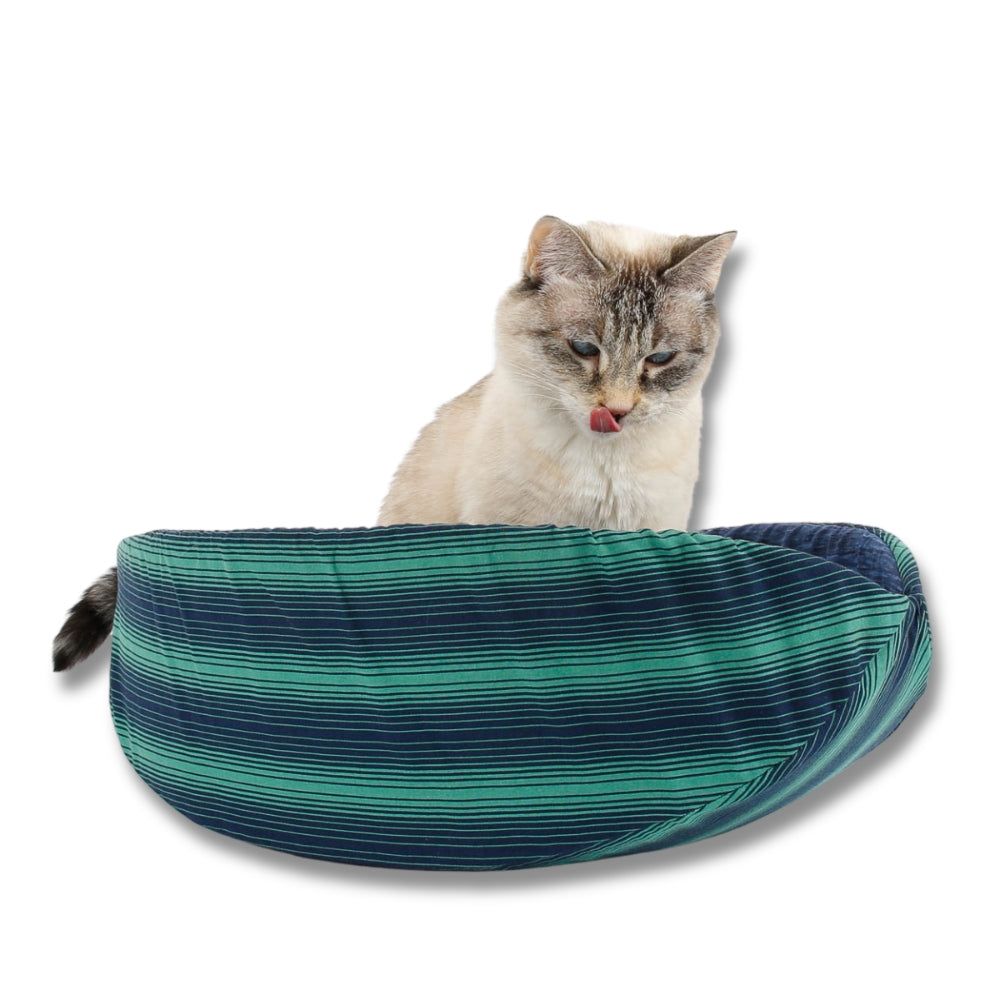 The Cat Canoe - Green/Blue Stripes