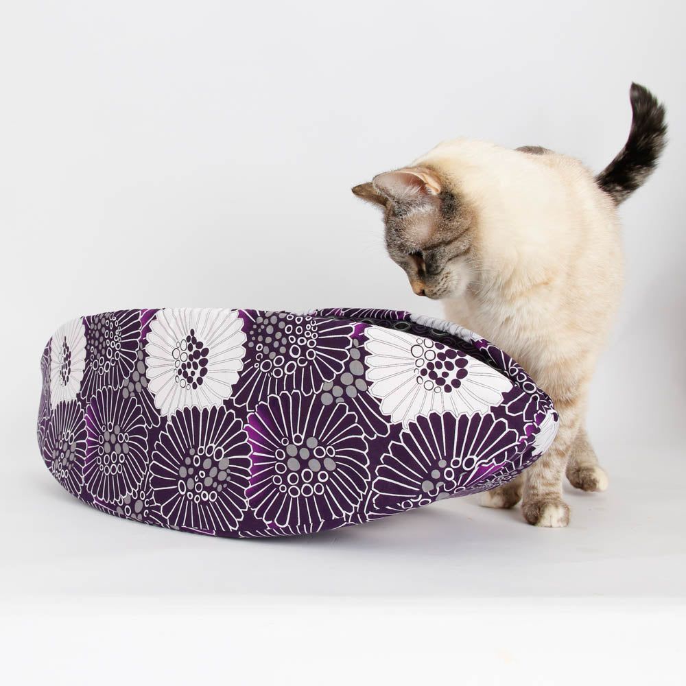 The Cat Canoe - Purple/Black Floral