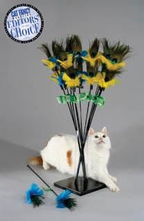 The Purrfect Peacock Feather Wand Toy