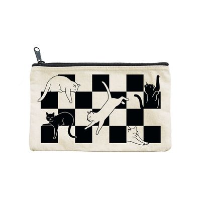 Checkered Cat Pouch