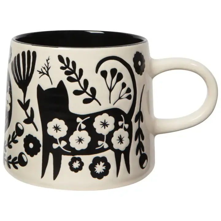 Black and White Catbloom Mug