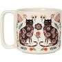 Cat and Flowers Mug (White)