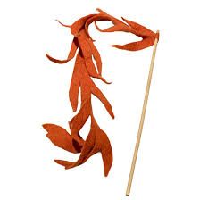 Karma Cat Feathery Leaf Wand Toy