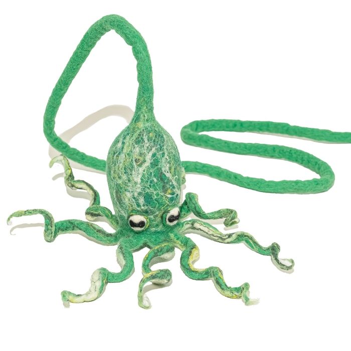Wool Octopus Cat Toy with Tether