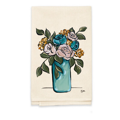 Floral Vase Tea Towel 
