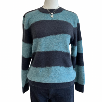 Midnight Striped Elegance Sweater
