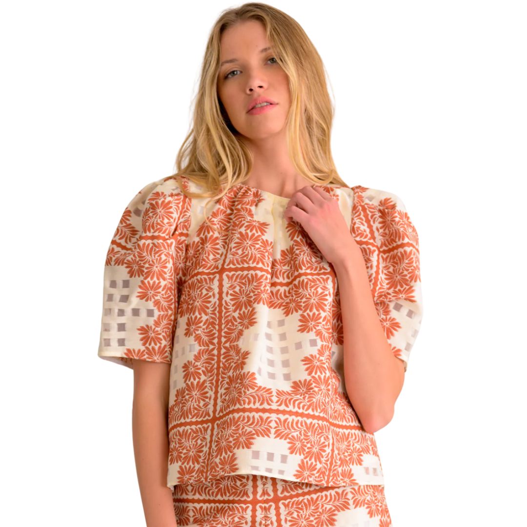 LBrown Cream/Rust Top