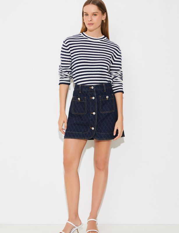 Suncco Paris Jaquard Denim Skirt