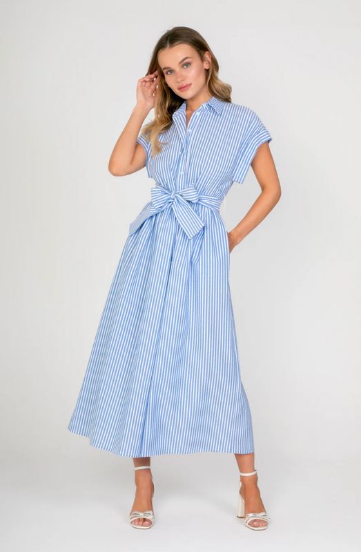 Lavender Brown Sheersucker Dress