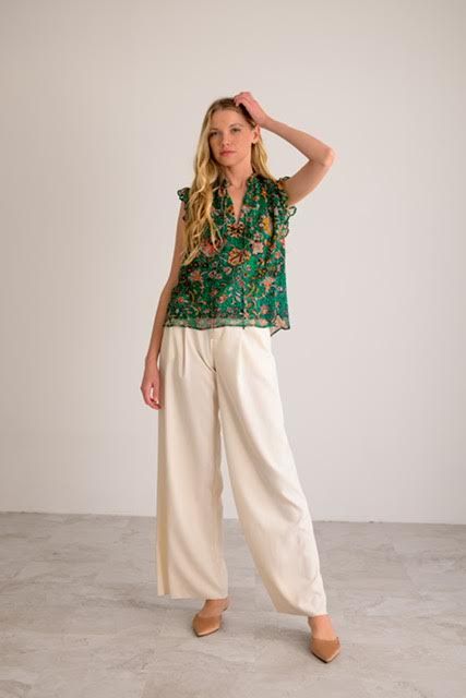 Lavender Brown Vnk Cap Sleeve Blouse