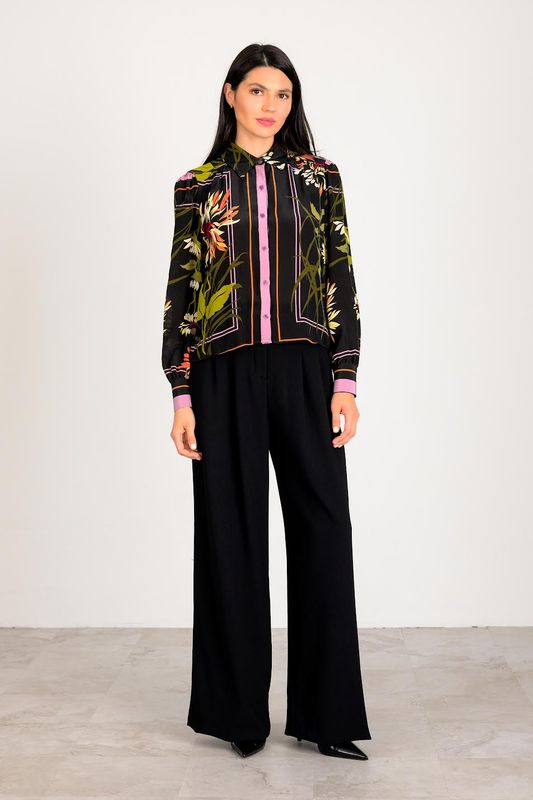 Lavender Brown Printed Blouse