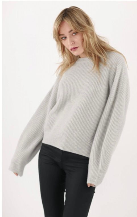 ESTHME CABLE RIBBED SWEATER