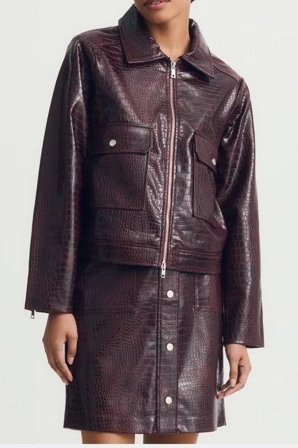 Melissa Nepton Croc Button Front Skirt