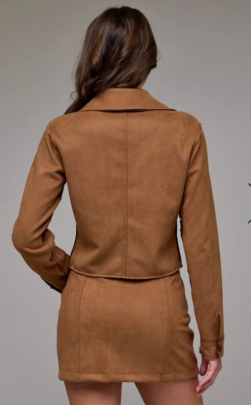 Suede Carmel Cropped Shirt