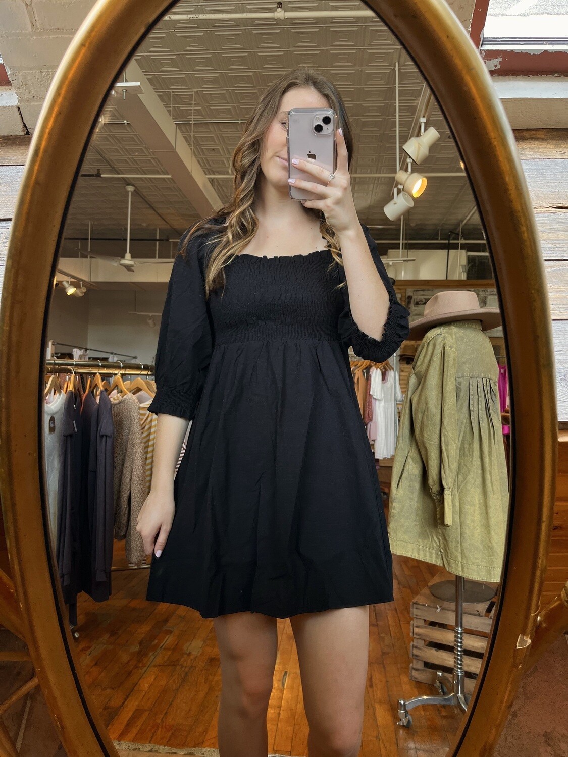 Black Smocked Dress