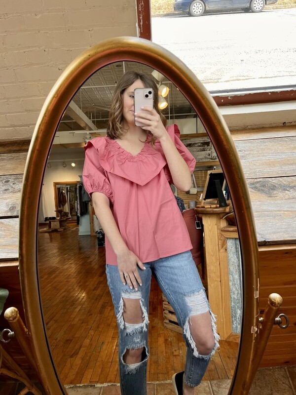 Pink Ruffle Top