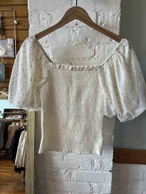 Ivory Ribbed Top