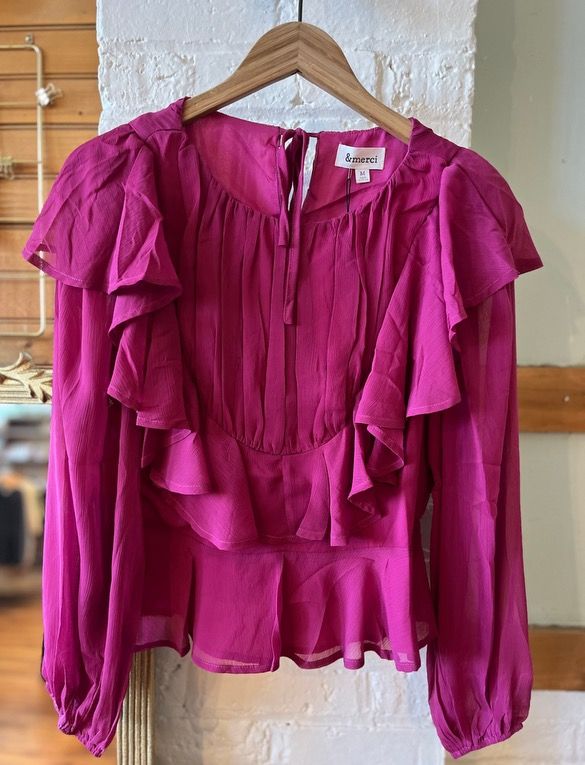 magenta top