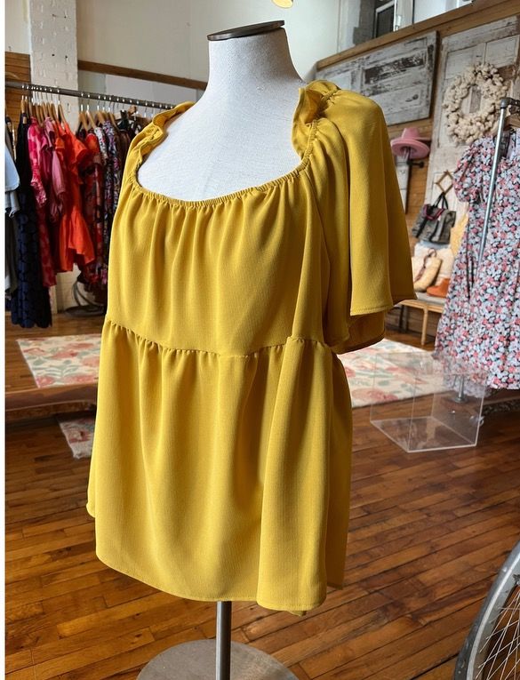 Golden Ruffle Top