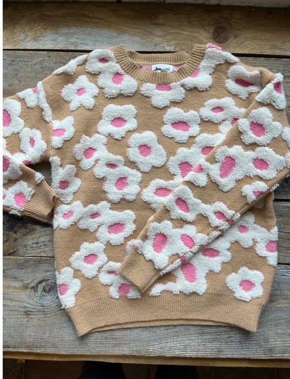 Beige Floral Pullover