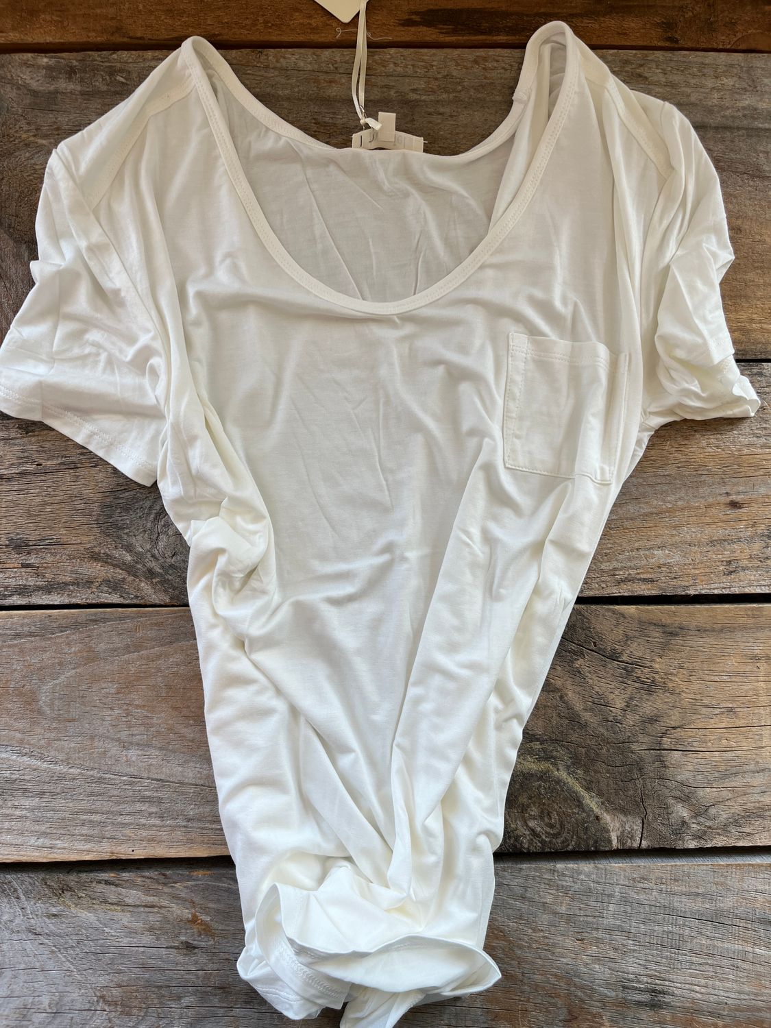 Pocket Tee- Soft Off White