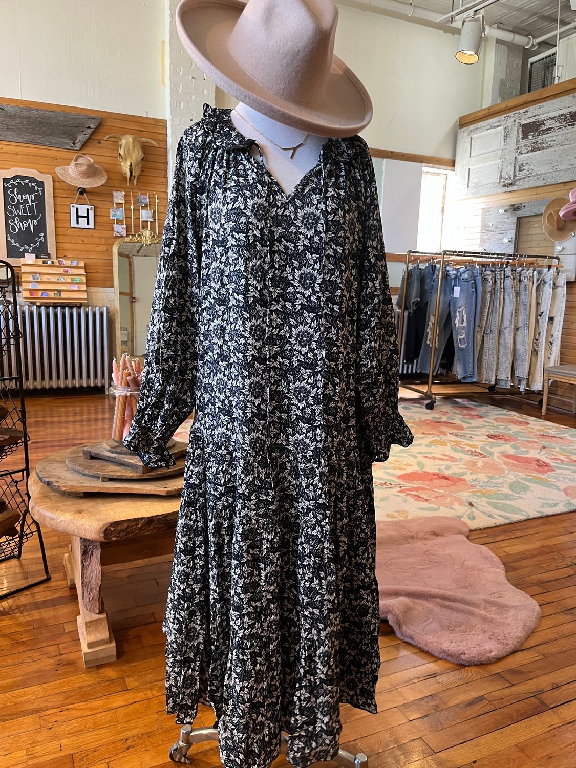 Floral Maxi- Deep Navy