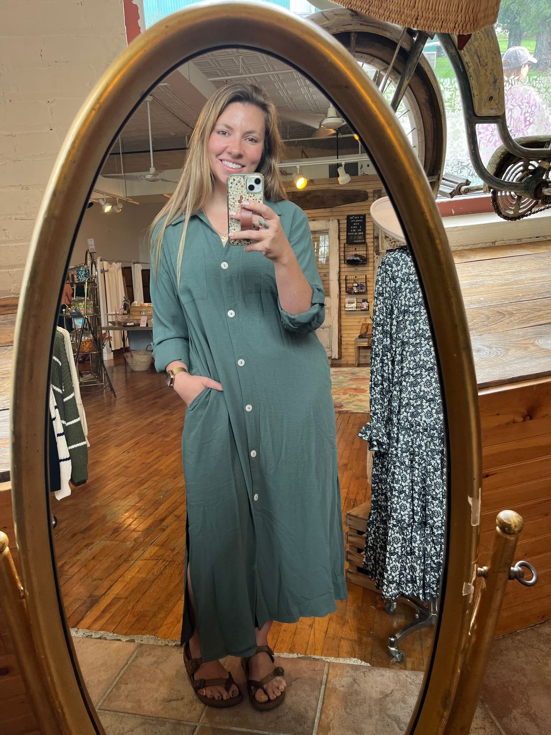 Long Sleeve Maxi- Hunter Green