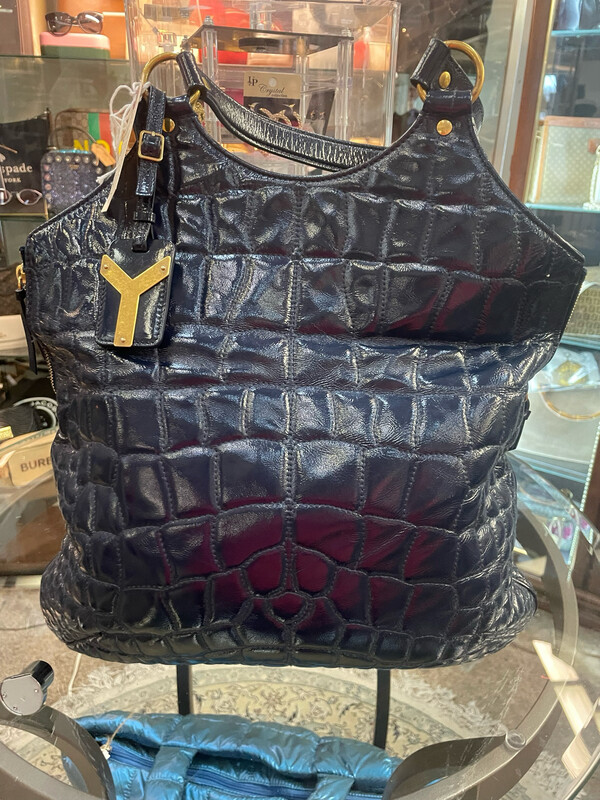 YSL Navy Patton Handbag