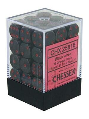 CHX 25818 Dice 12mm Red/Black 36 Dice
