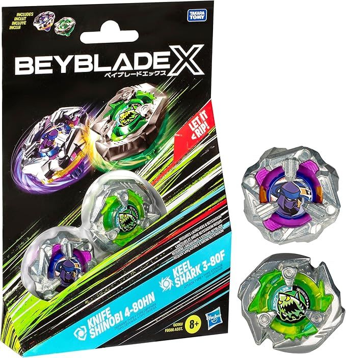 Beyblade X Knife Shinobi 4-80HN Keel Shark 3-80F Dual Pack